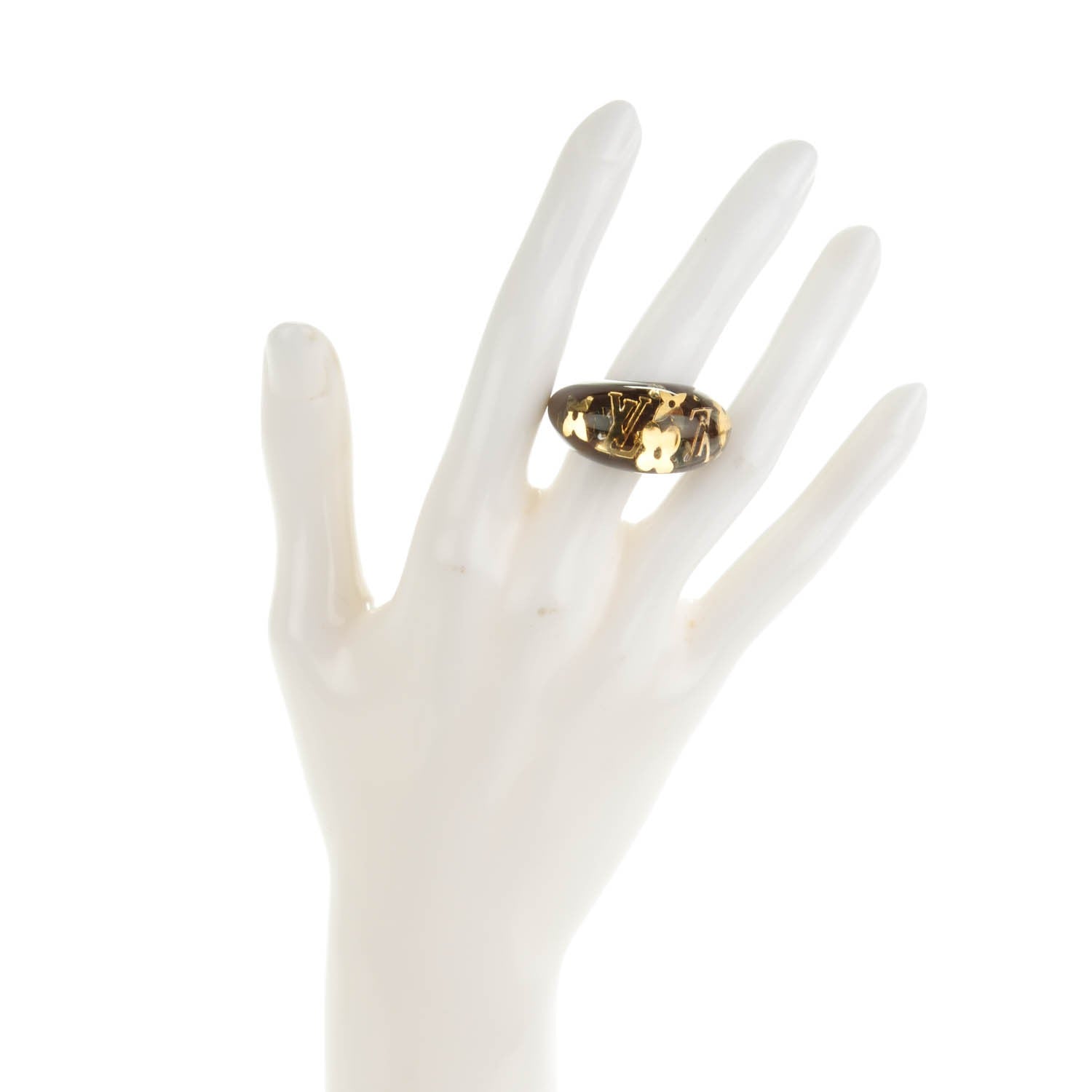 Louis Vuitton Resin Swarovski Inclusion Ring Large Marron 8 2 of 3