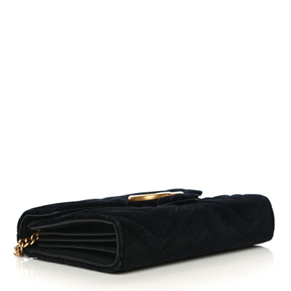 Gucci Velvet Matelasse GG Marmont Chain Wallet Black 4 of 12