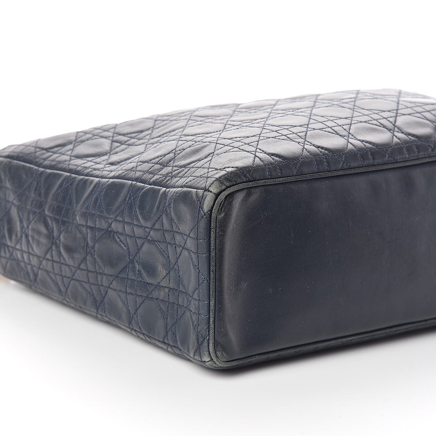 Lambskin Cannage Large Soft Lady Dior Shopping Tote Navy Blue