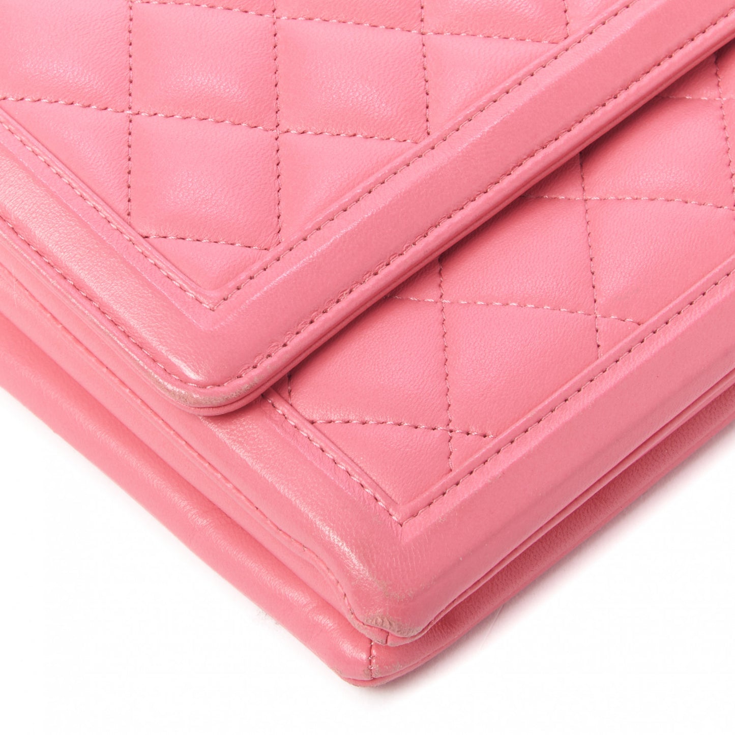 Lambskin Quilted 3 Pocket Flap Pink