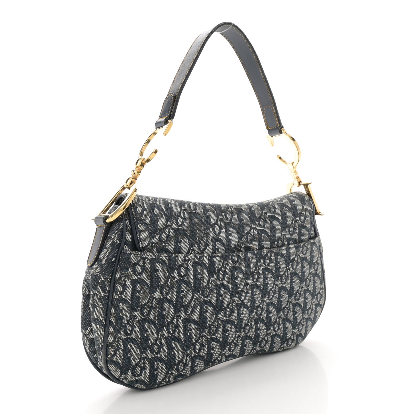 Monogram Double Saddle Bag Navy Blue