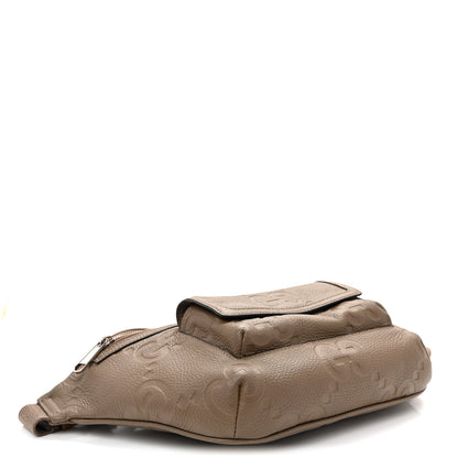 Gucci Piuma Calfskin Jumbo GG Embossed Pocket Belt Bag  Good Taupe 4 of 9