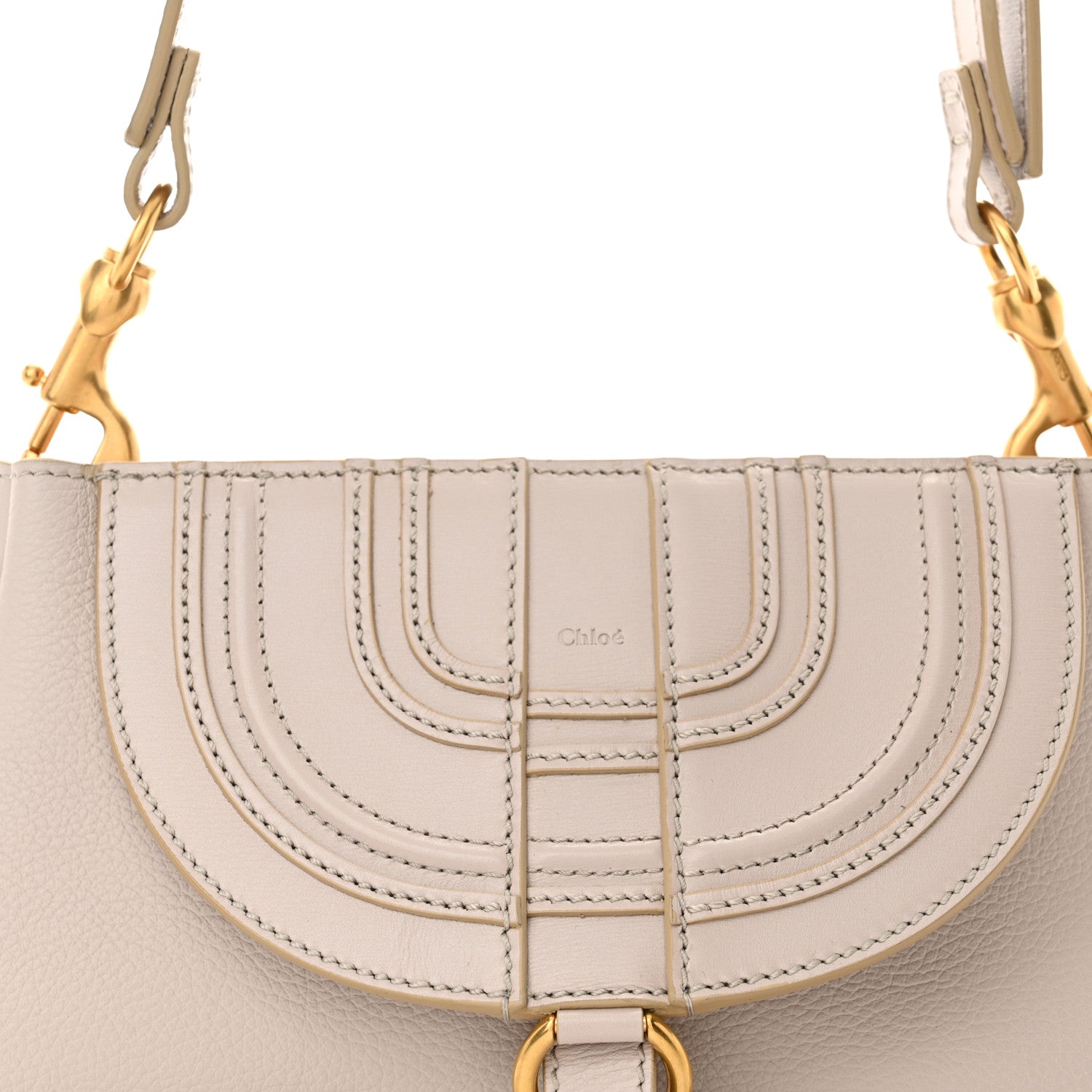 Chloe Shiny Grained Calfskin Small Marcie Clutch Wild Grey 7 of 9