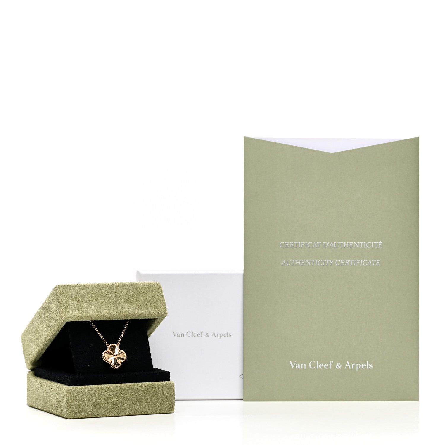 Van Cleef & Arpels 18K Yellow Gold Guilloche Vintage Alhambra Pendant Necklace 6 of 6