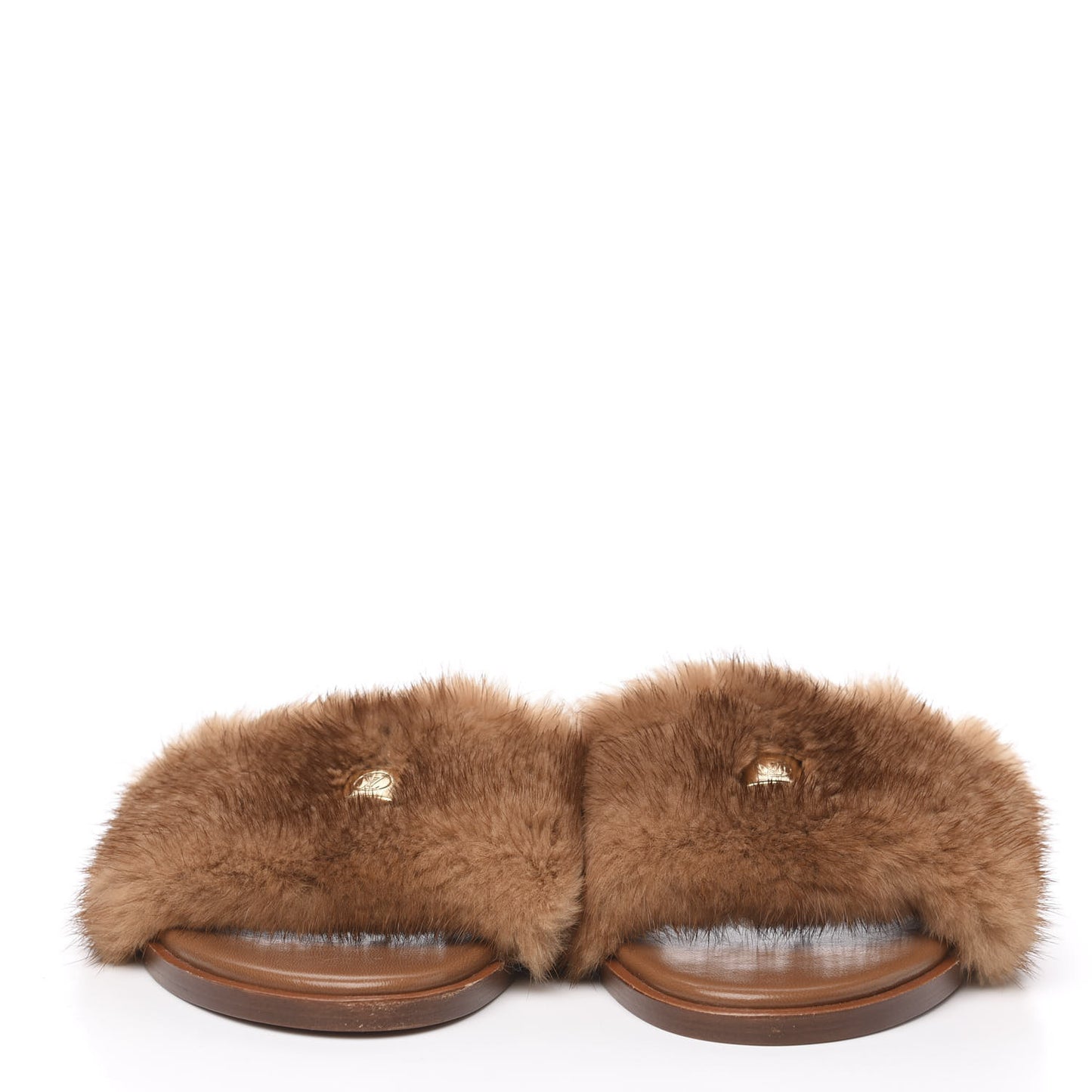Mink Fur Lock It Flat Mule 40 Beige
