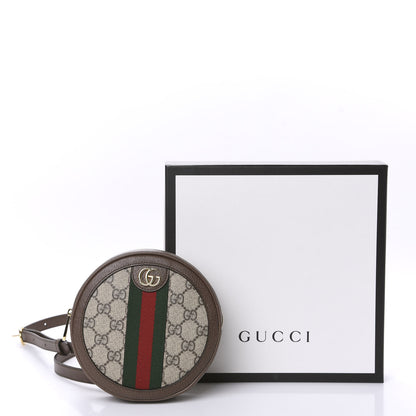 Gucci GG Supreme Monogram Web Mini Ophidia Round Backpack Brown 10 of 10