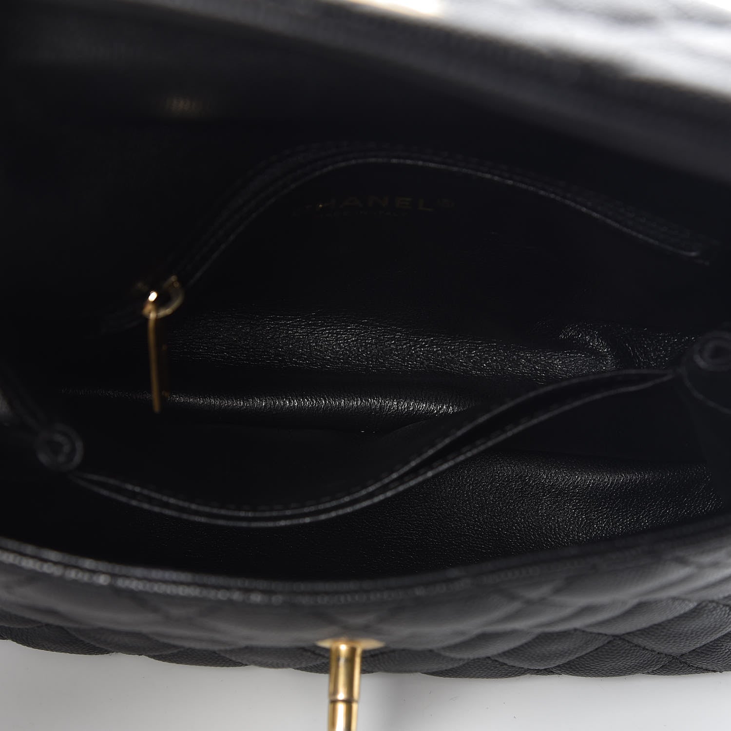 Chanel Caviar Lizard Quilted Mini Coco Handle Flap Black 7 of 9