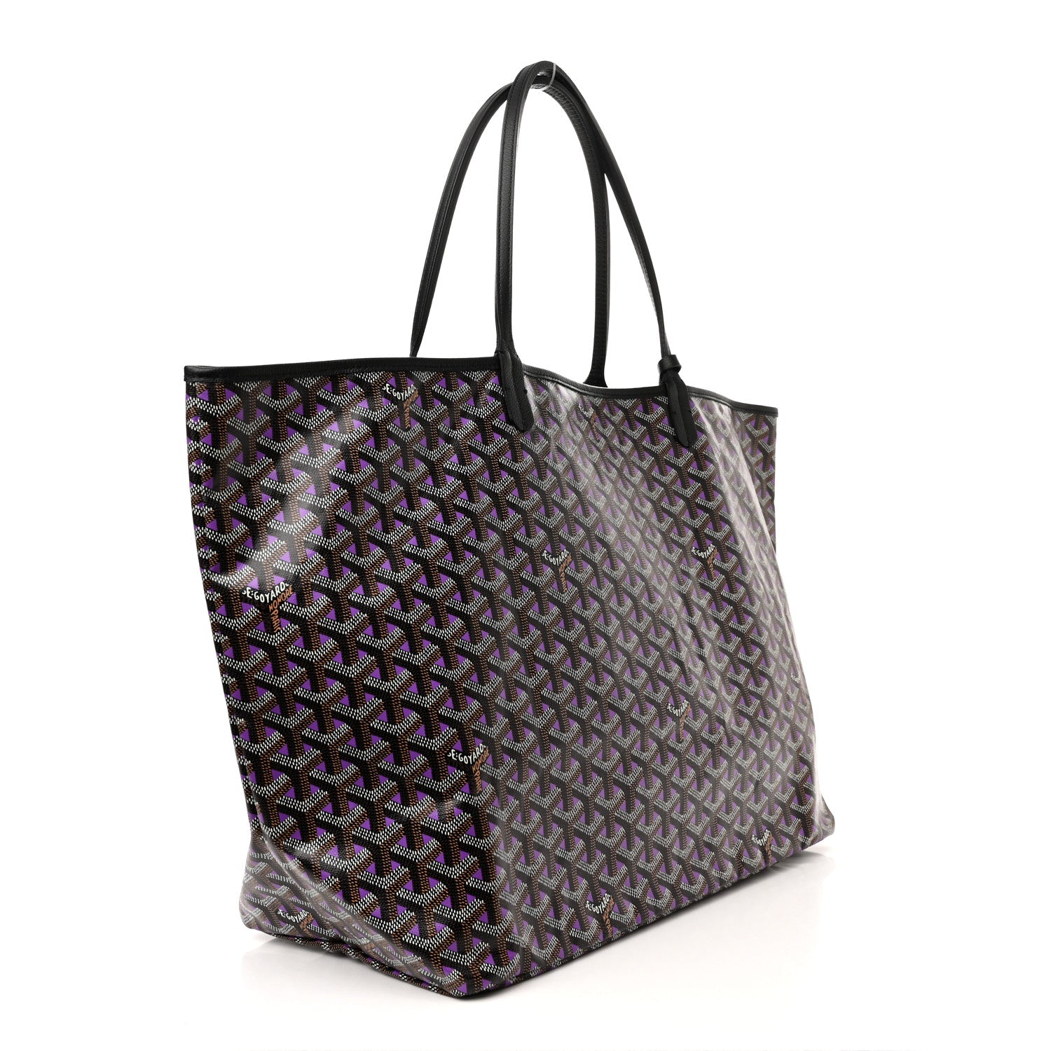 Goyard Goyardine Saint Louis Claire Voie GM Black Purple 4 of 11