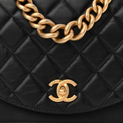Chanel Calfskin Caviar Quilted Chain Handle Flap Black 8 of 14