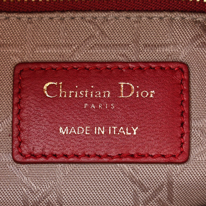 Christian Dior Lambskin Cannage Mini Lady Dior Burgundy 6 of 14