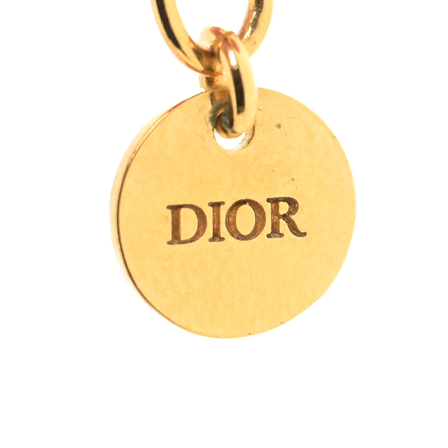 Christian Dior Metal CD Logo Necklace Gold Black 3 of 3