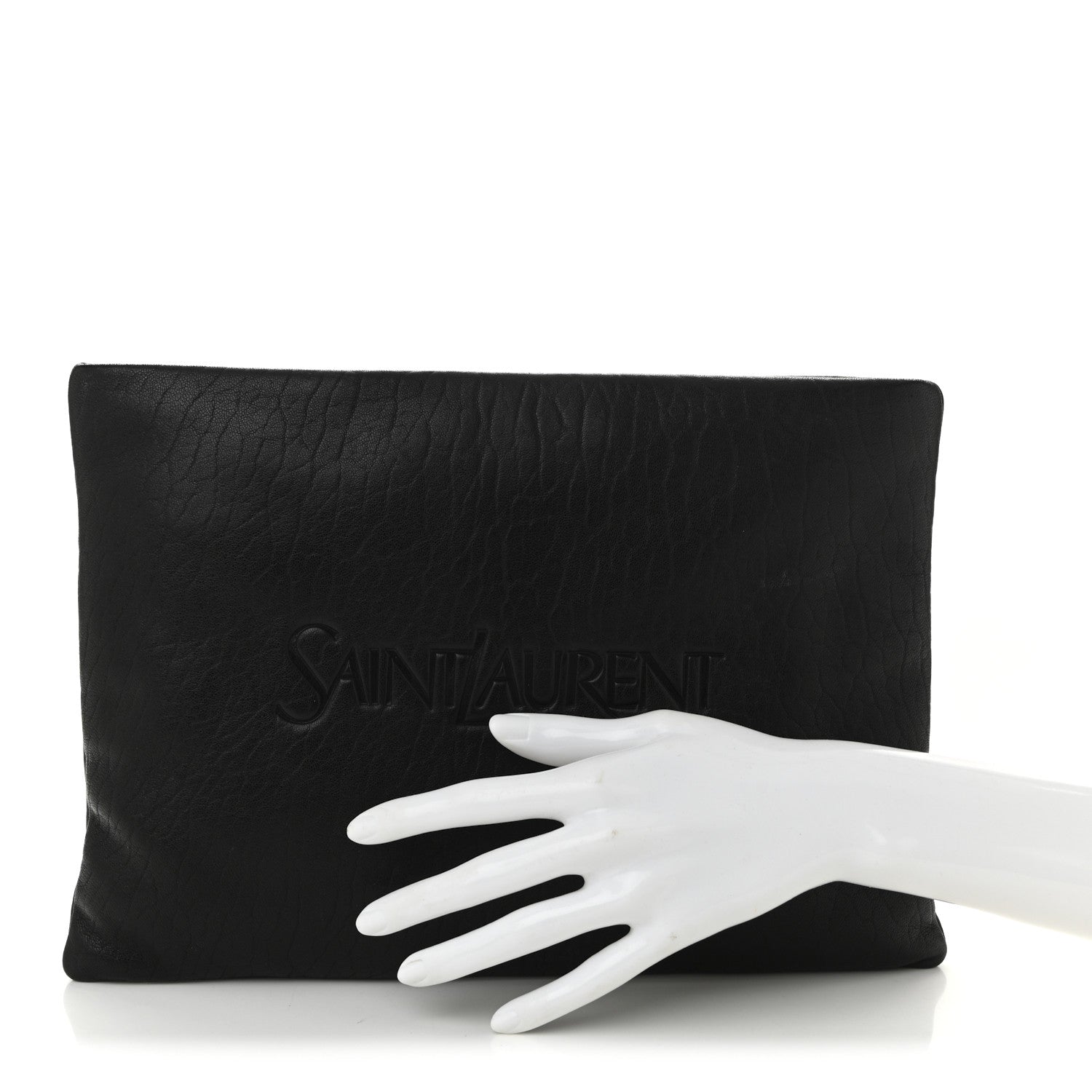 Saint Laurent Lambskin Large Puffy Pouch Black 2 of 10