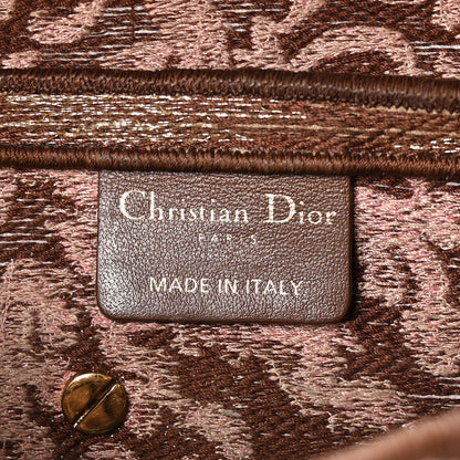 Christian Dior Canvas Embroidered Brocart Saddle Bag Metallic Pink 6 of 10