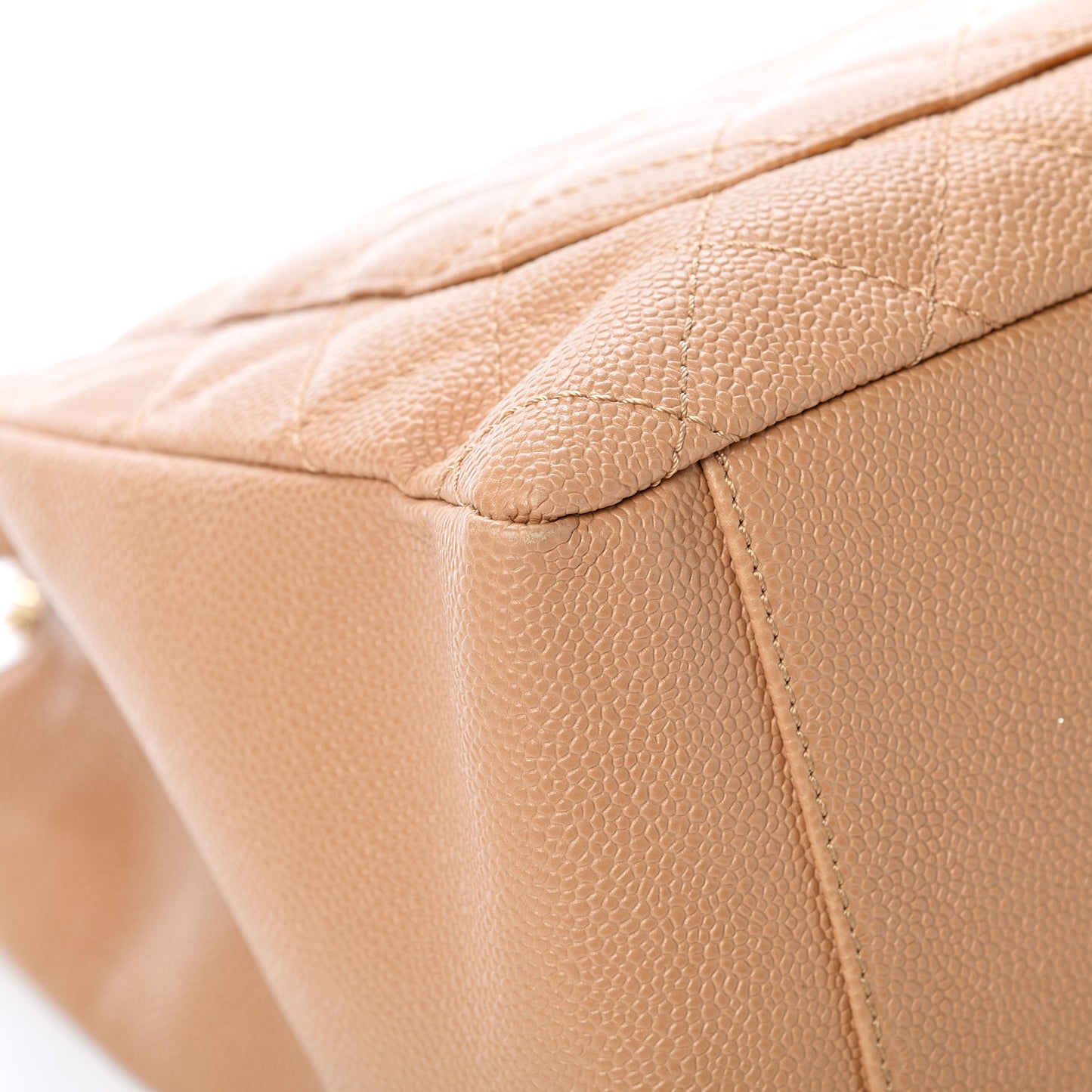 Caviar Quilted Grand Shopping Tote GST Beige Clair