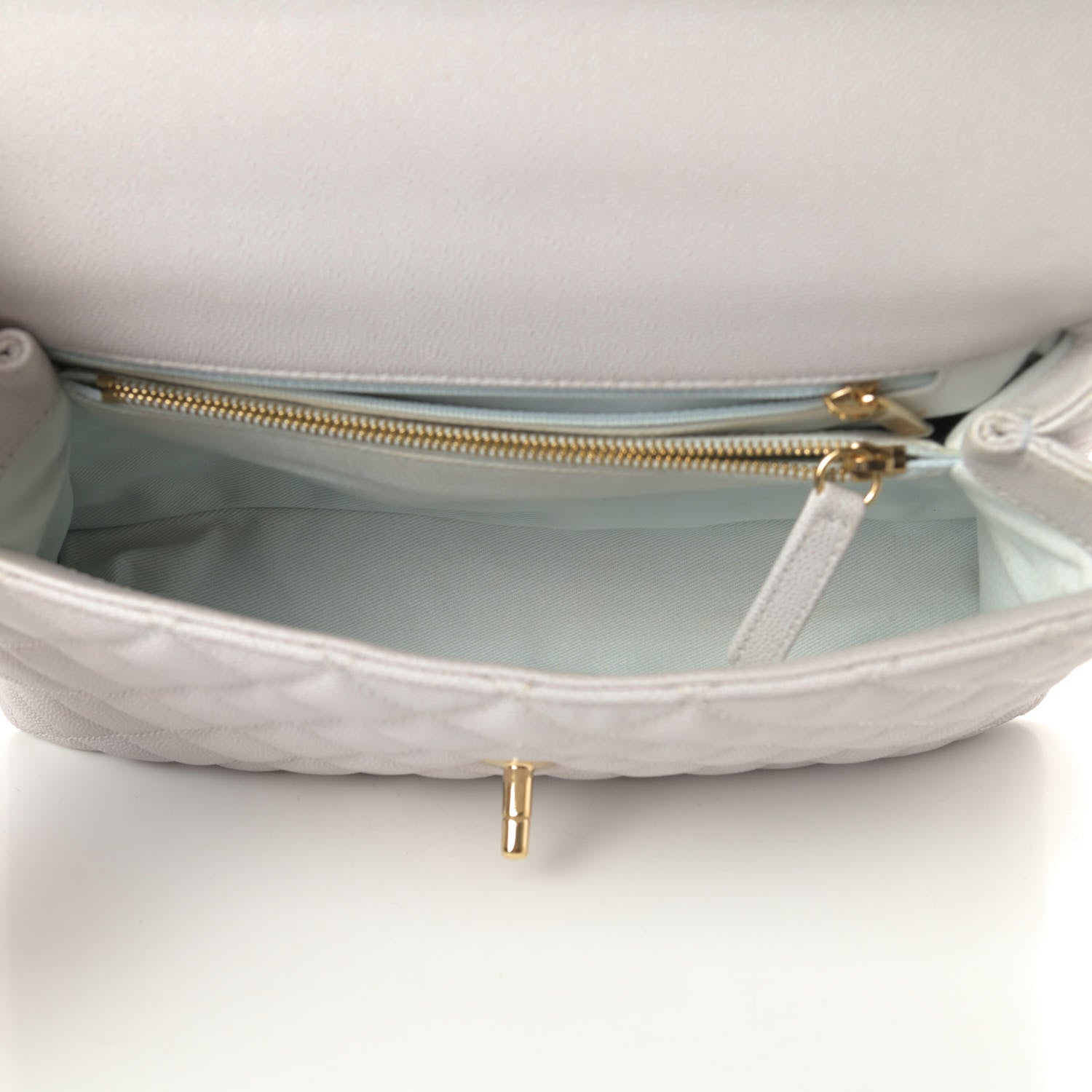 Chanel Caviar Quilted Small Coco Handle Flap Light Grey 5 of 12