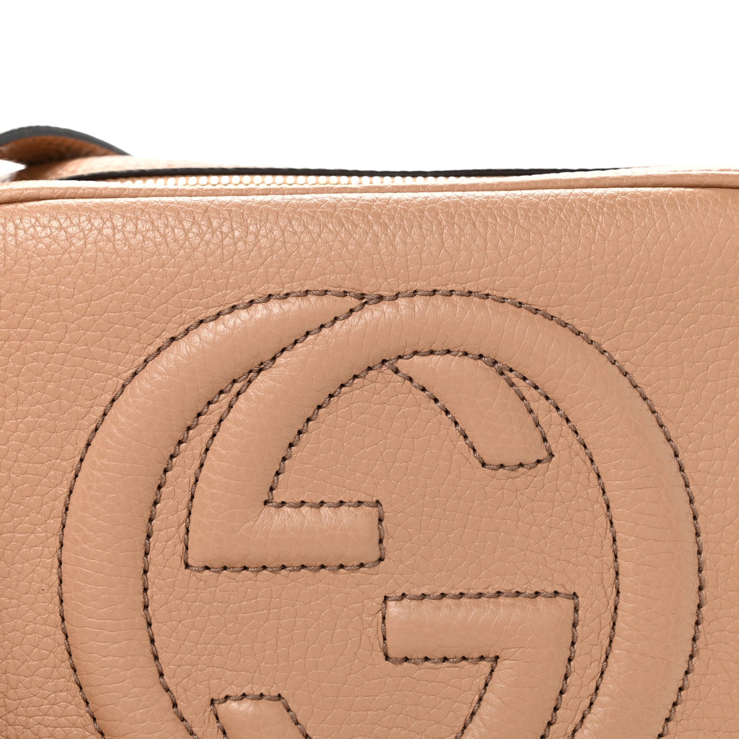 Pebbled Calfskin Small Soho Disco Bag Rose Beige