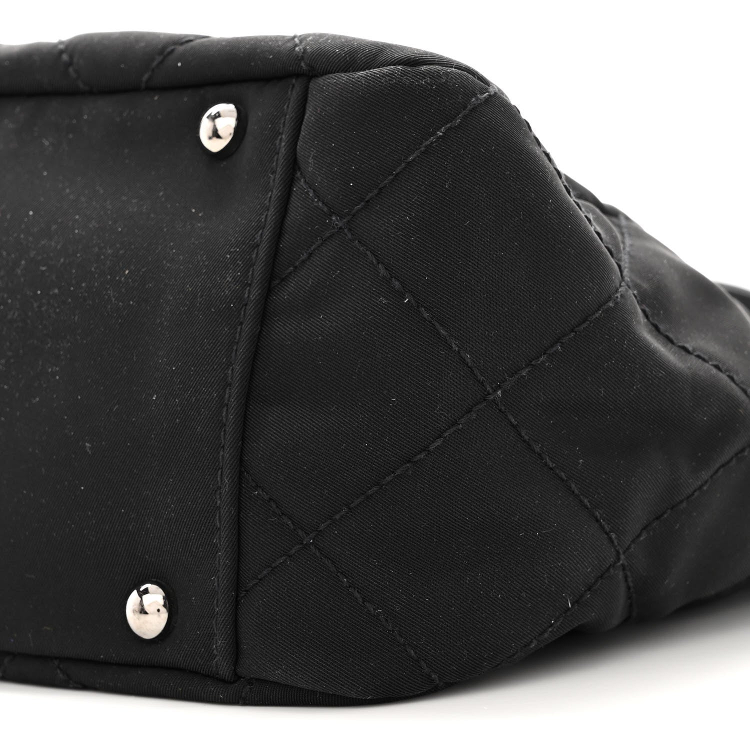 Chanel Lambskin Nylon Quilted Mademoiselle Shoulder Bag Black 10 of 11