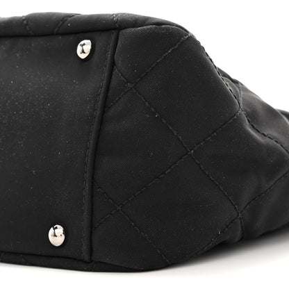 Chanel Lambskin Nylon Quilted Mademoiselle Shoulder Bag Black 10 of 11