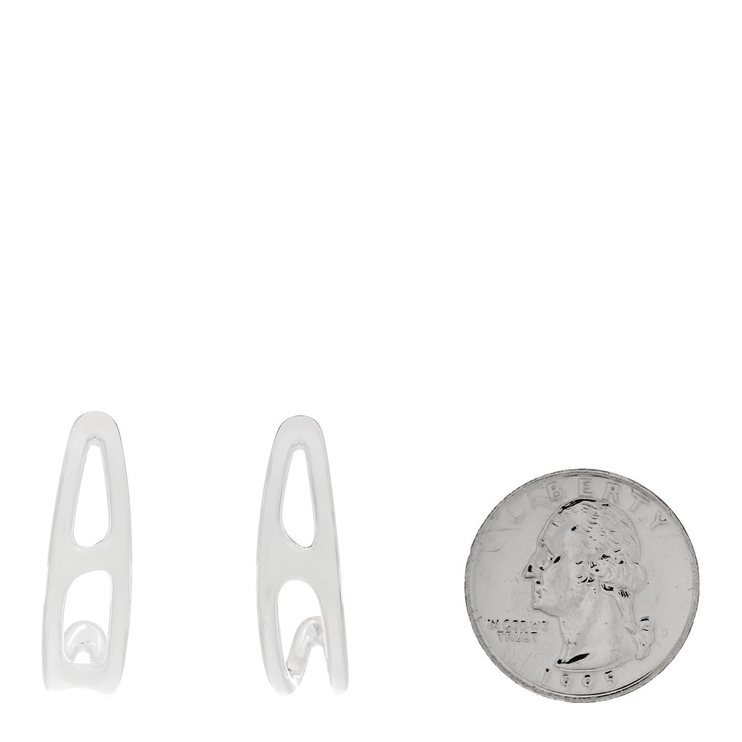 Hermes Sterling Silver Chaine D'Ancre Punk Earrings 2 of 5