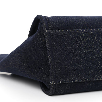 Chanel Lurex Canvas Medium Deauville Tote Navy Blue Gold 10 of 14