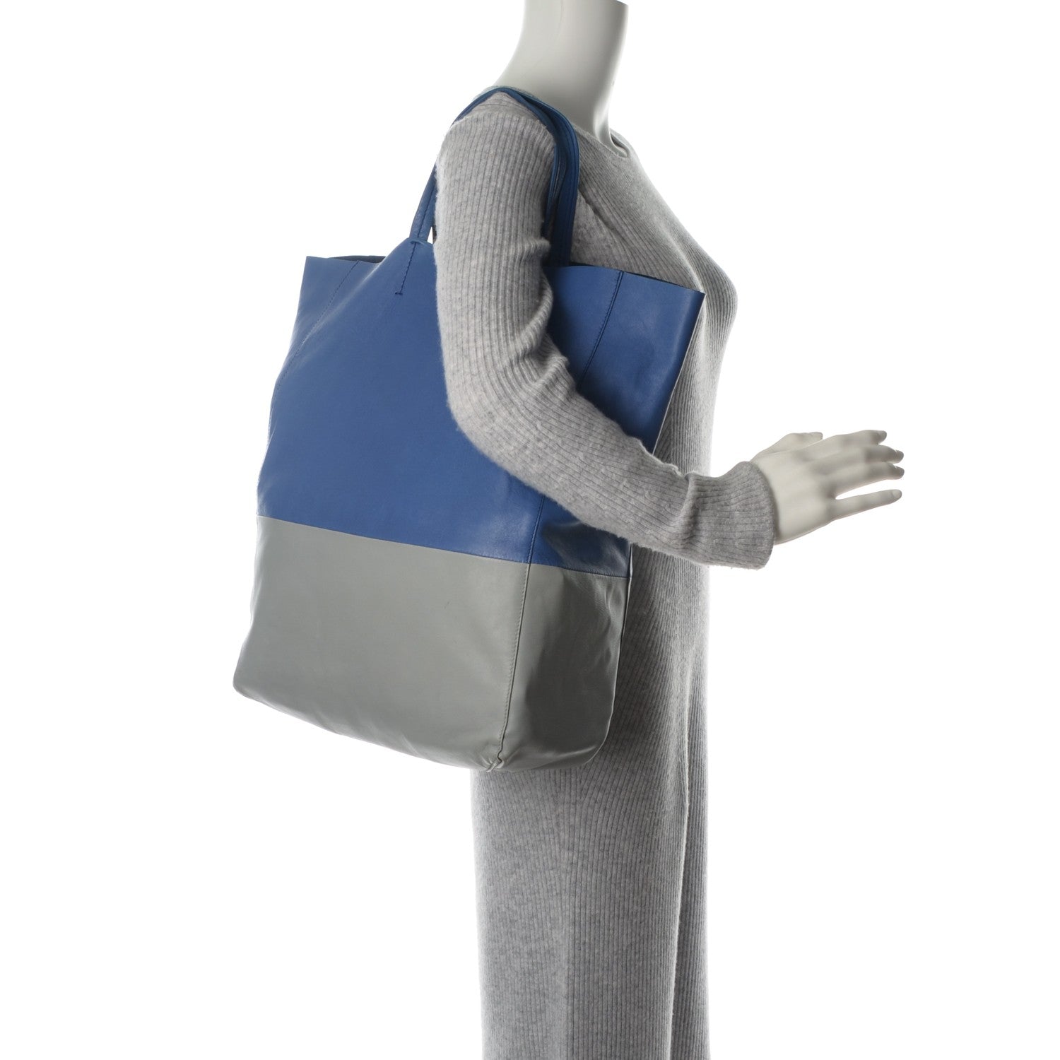 Celine Lambskin Vertical Bi-Cabas Blue 2 of 7