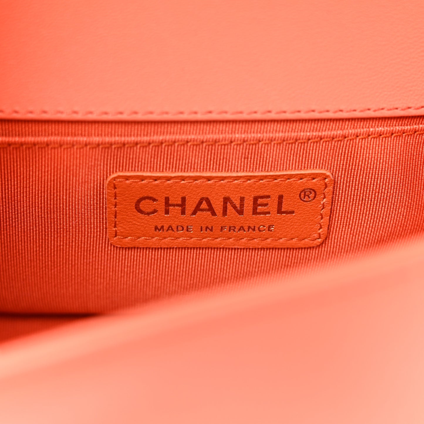Lambskin Quilted Small Boy Flap Orange