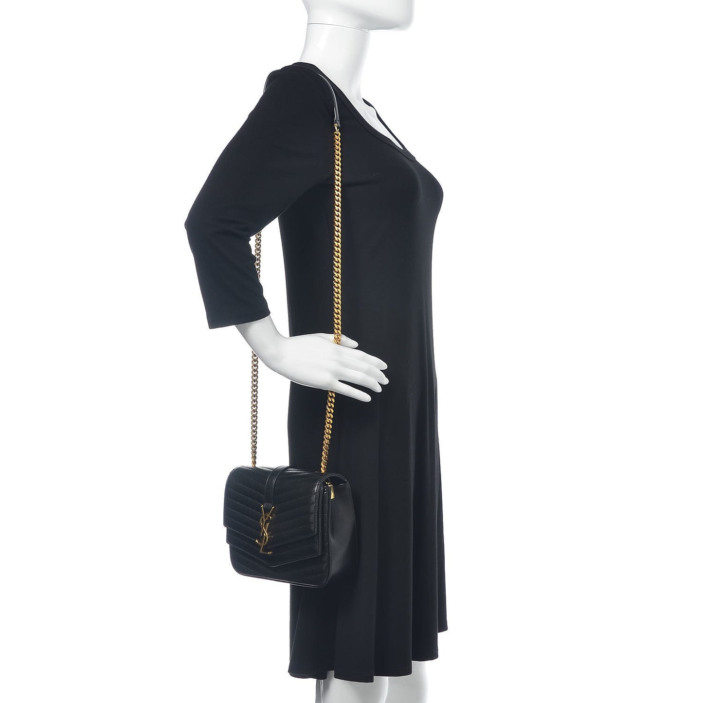 Lambskin Matelasse Chevron Monogram Small Sulpice Bag Black