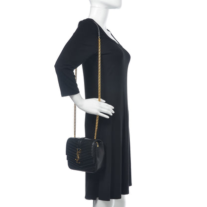 Saint Laurent Lambskin Matelasse Chevron Monogram Small Sulpice Bag Black 2 of 11