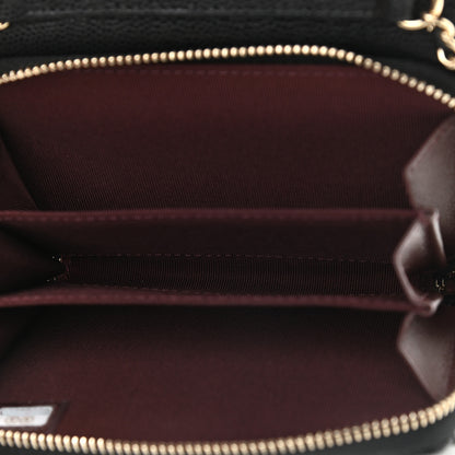 Chanel Caviar Quilted Flap Zip Card Holder On Chain Black 5 of 9