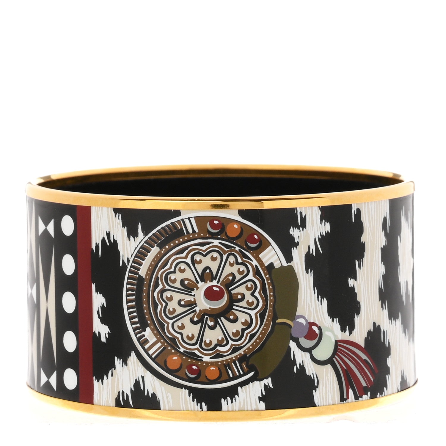 Hermes Enamel Printed Extra Wide La Femme Aux Semelles de Vent Bracelet 65 1 of 5