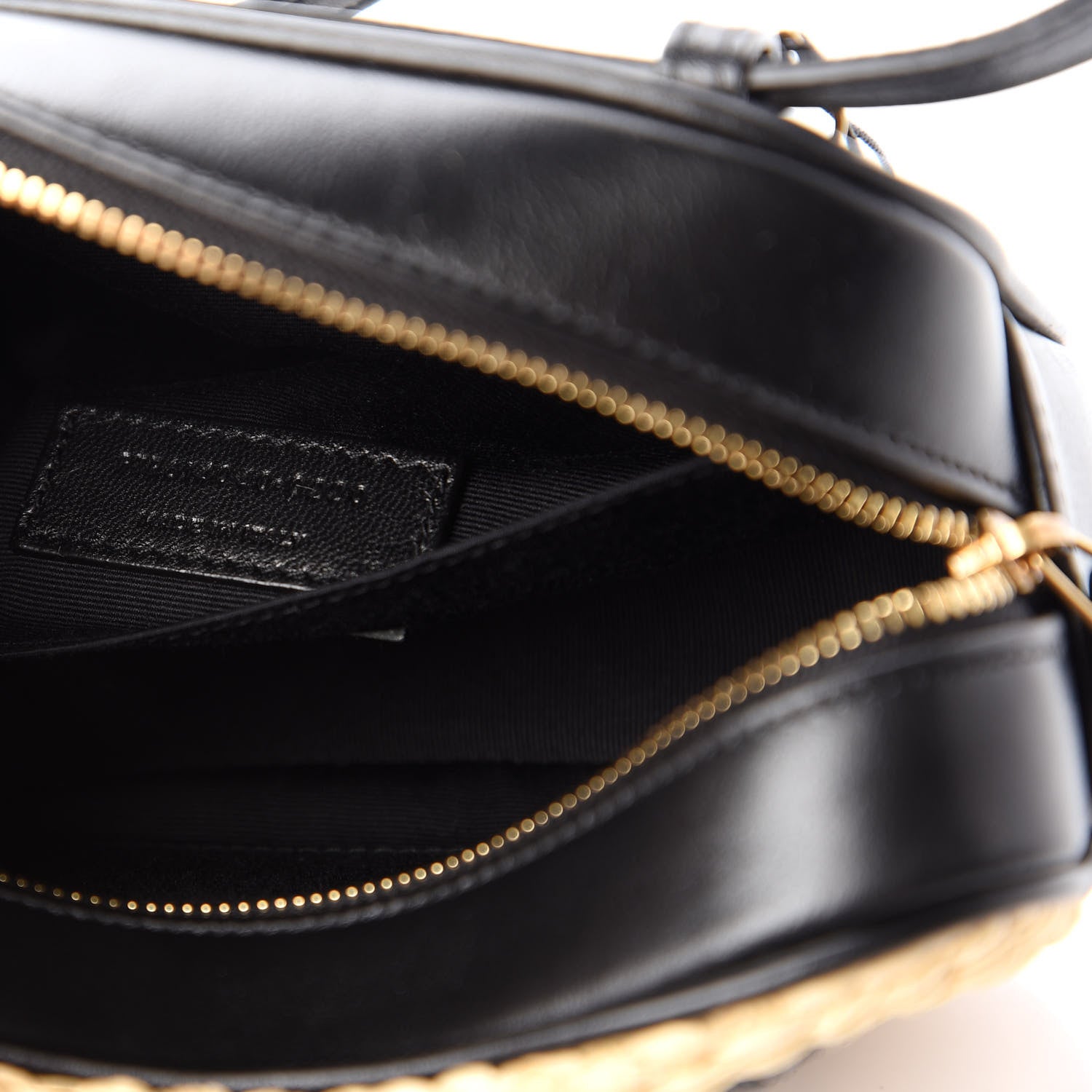 Saint Laurent Raffia Canvas Monogram Lou Heart Belt Bag Beige Black 9 of 10
