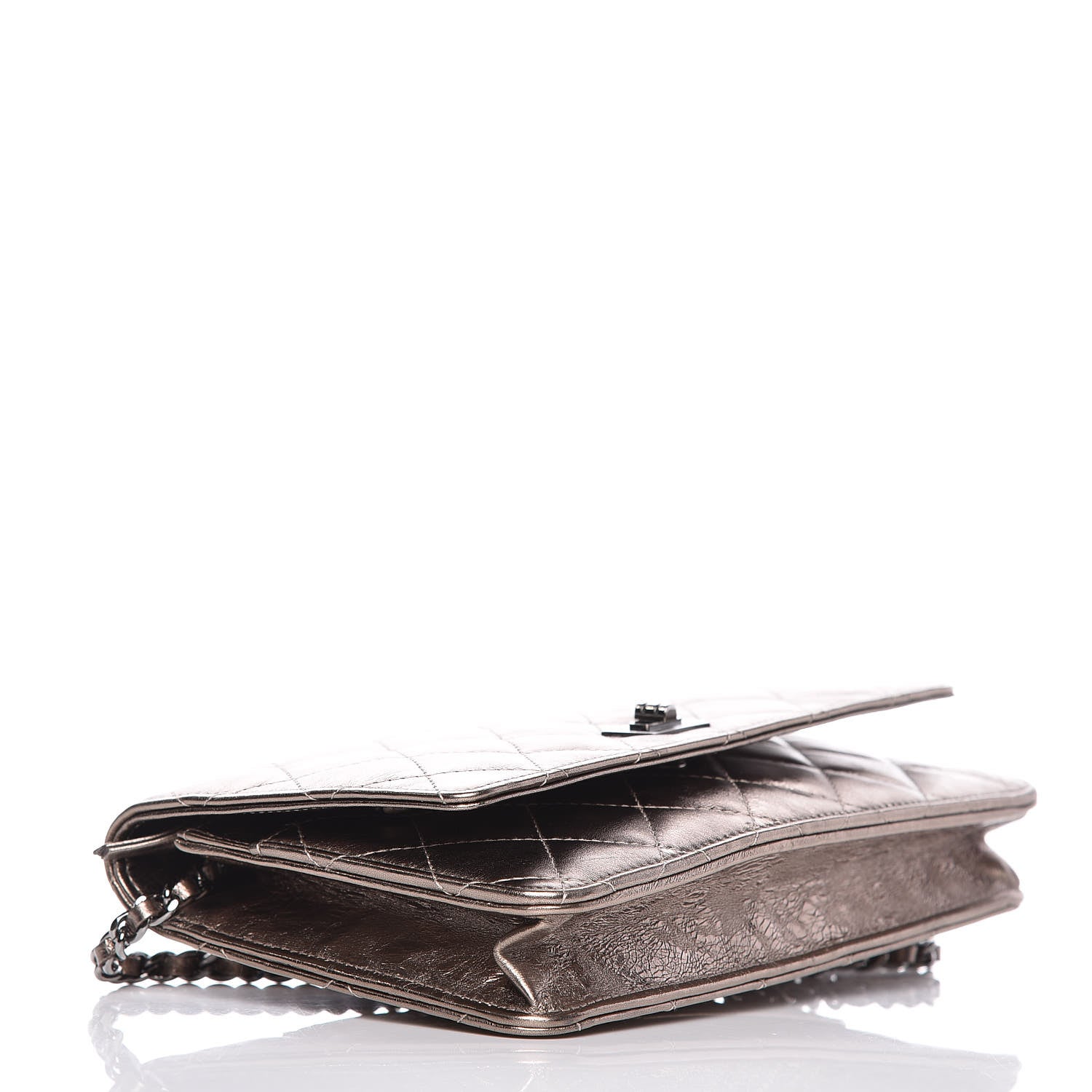 Chanel Metallic Aged Calfskin Quilted Reissue Wallet On Chain WOC Bronze 4 of 10