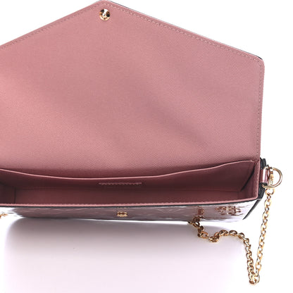 Louis Vuitton Vernis Pochette Felicie Chain Wallet Metallic Pale Pink 5 of 9