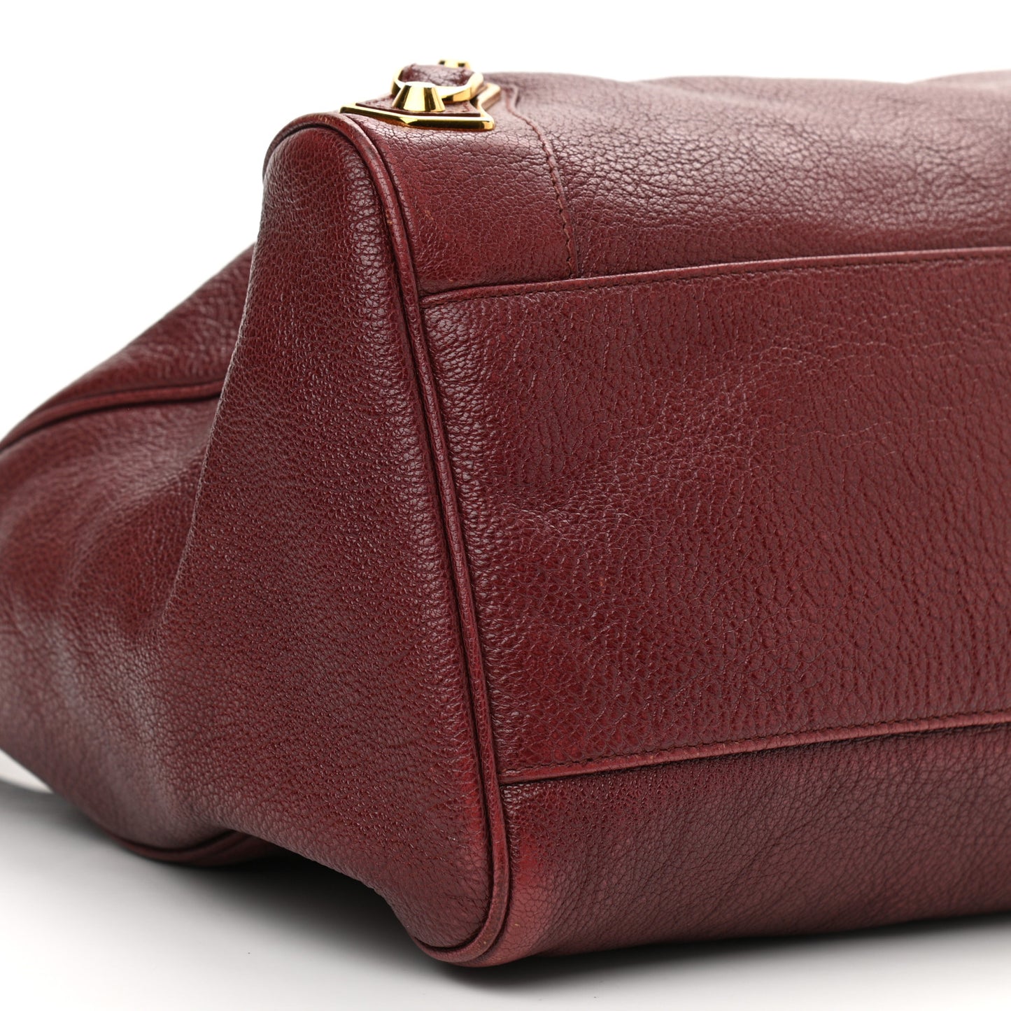 Chevre Gold Metallic Edge Hardware Velo Bordeaux