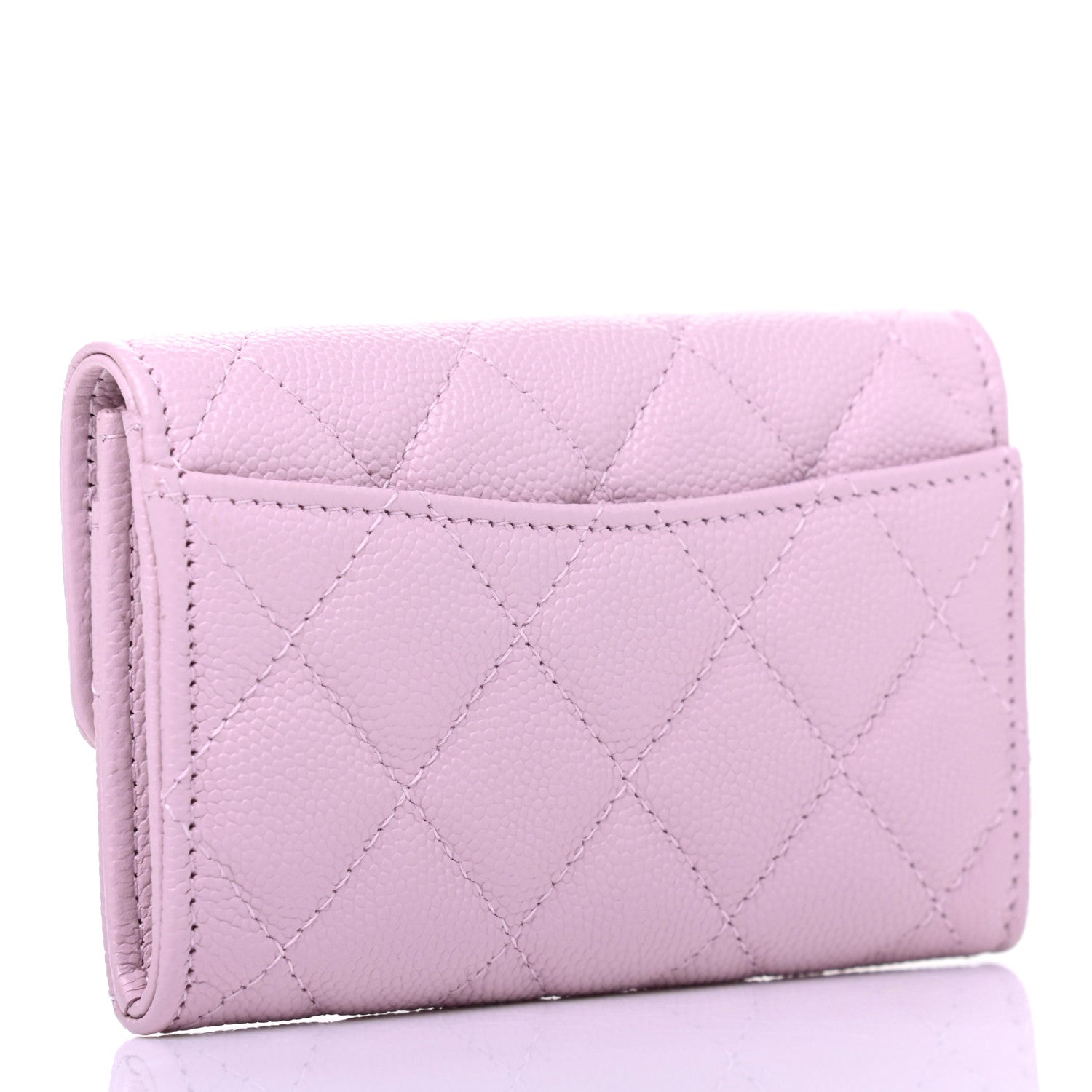 Chanel Caviar Quilted Flap Card Holder Wallet Light Pink 3 of 9