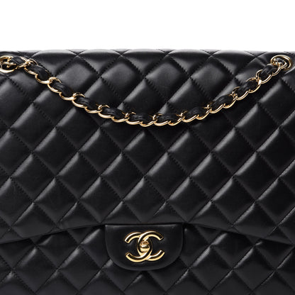 Chanel Lambskin Quilted Maxi Single Flap Black 12 of 13