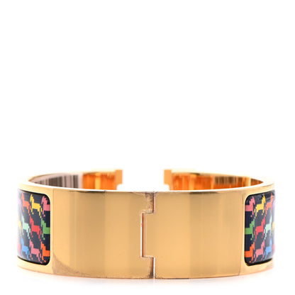 Hermes Enamel Cheval Pixel Narrow Clic Clac H Bracelet PM Indigo Multicolor 3 of 5