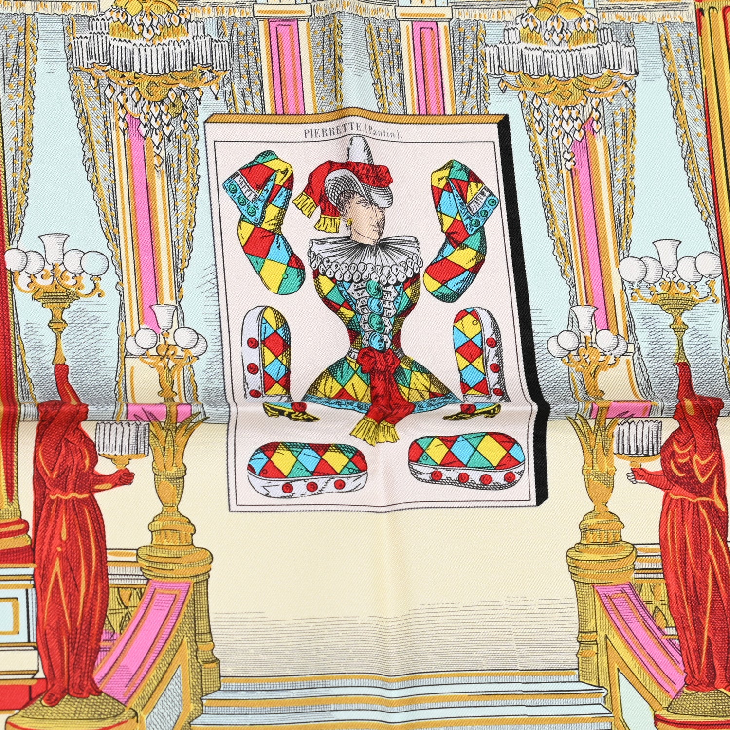 Hermes Silk Grand Theatre Nouveau Scarf 90 Rouge Vert Multicolor 3 of 5