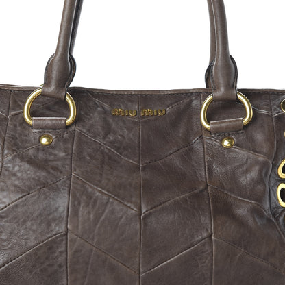 Miu Miu Nappa Chevron Grommet Tote 9 of 9