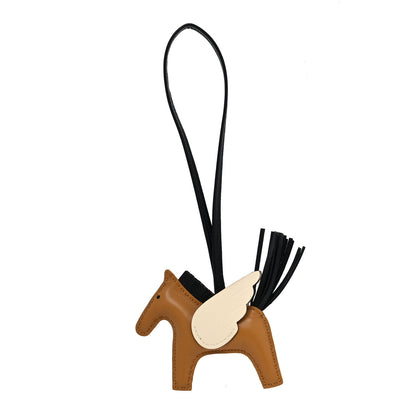 Hermes Milo Lambskin Grigri Rodeo Pegase Horse Bag Charm PM Sesame Black Nata 1 of 4