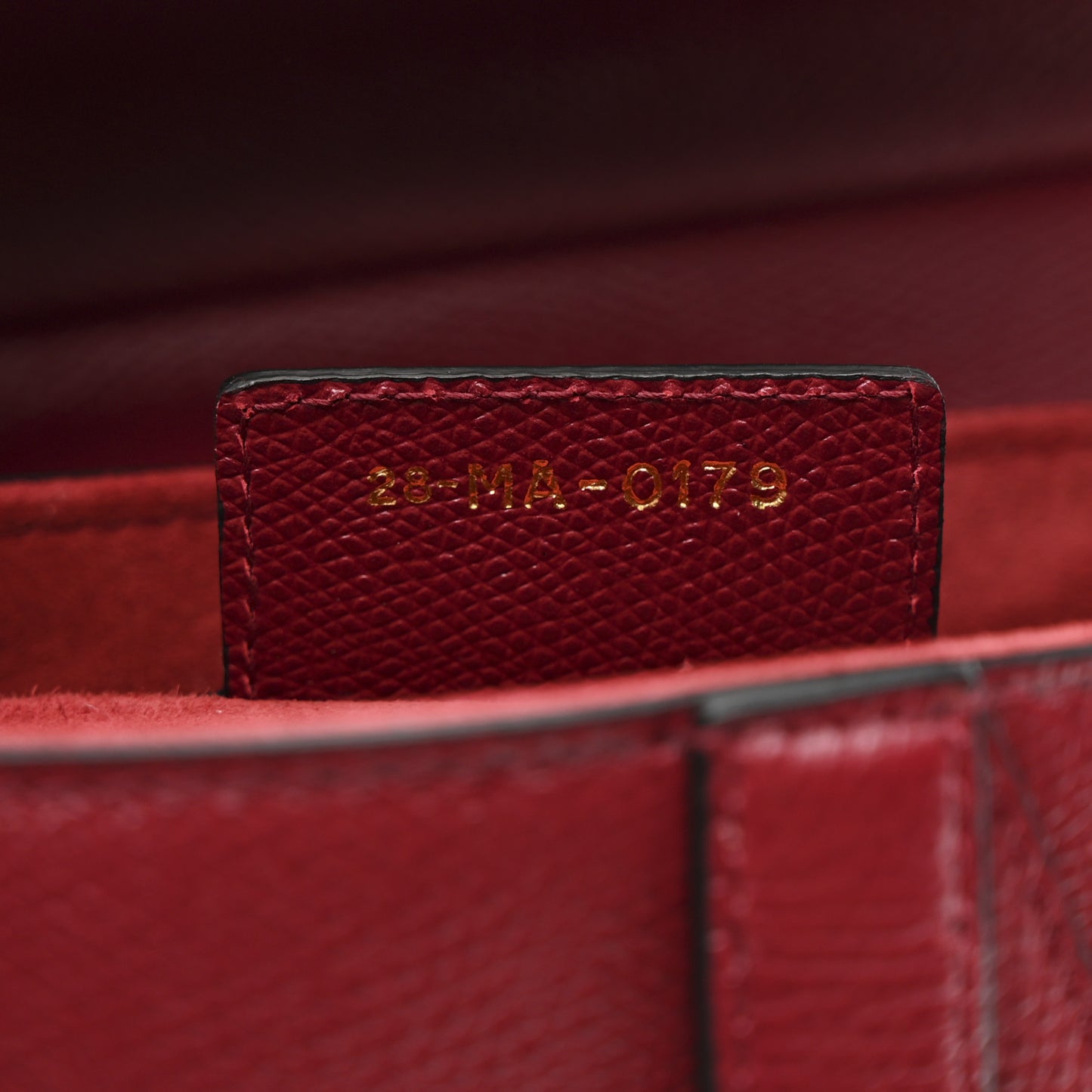 Grained Calfskin Saddle Bag Red