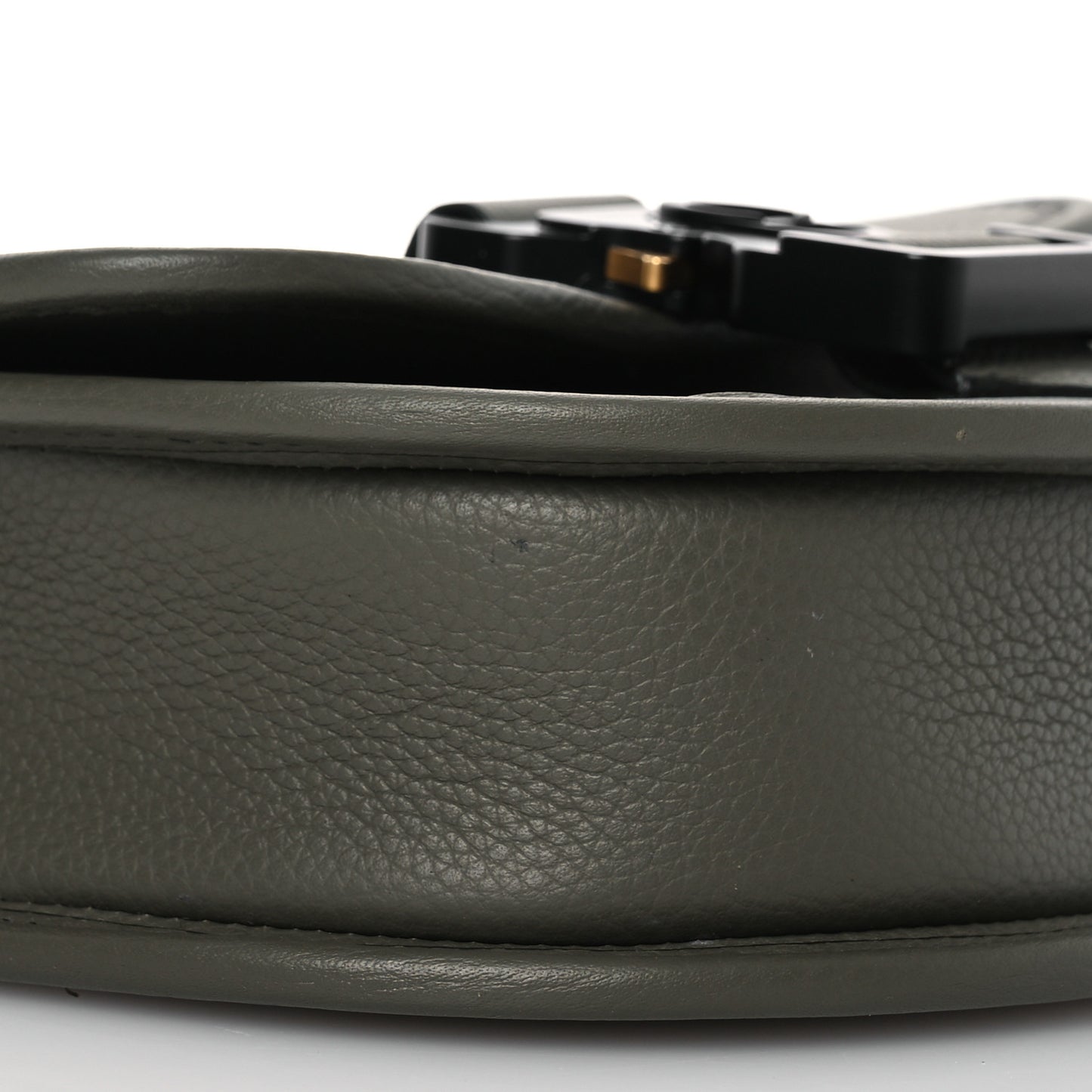 Grained Calfskin Mini Gallop Bag With Strap Green