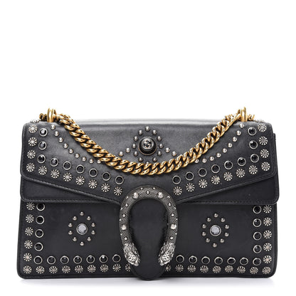 Gucci Calfskin Studded Small Dionysus Shoulder Bag Black 1 of 18