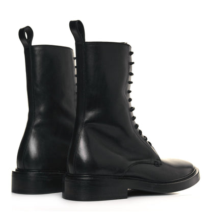 Balenciaga Calfskin Men Lace Up Combat Boots 39 Black 4 of 9