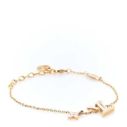 Louis Vuitton Metal Enamel LV Iconic Bracelet Gold Light Pink 1 of 7