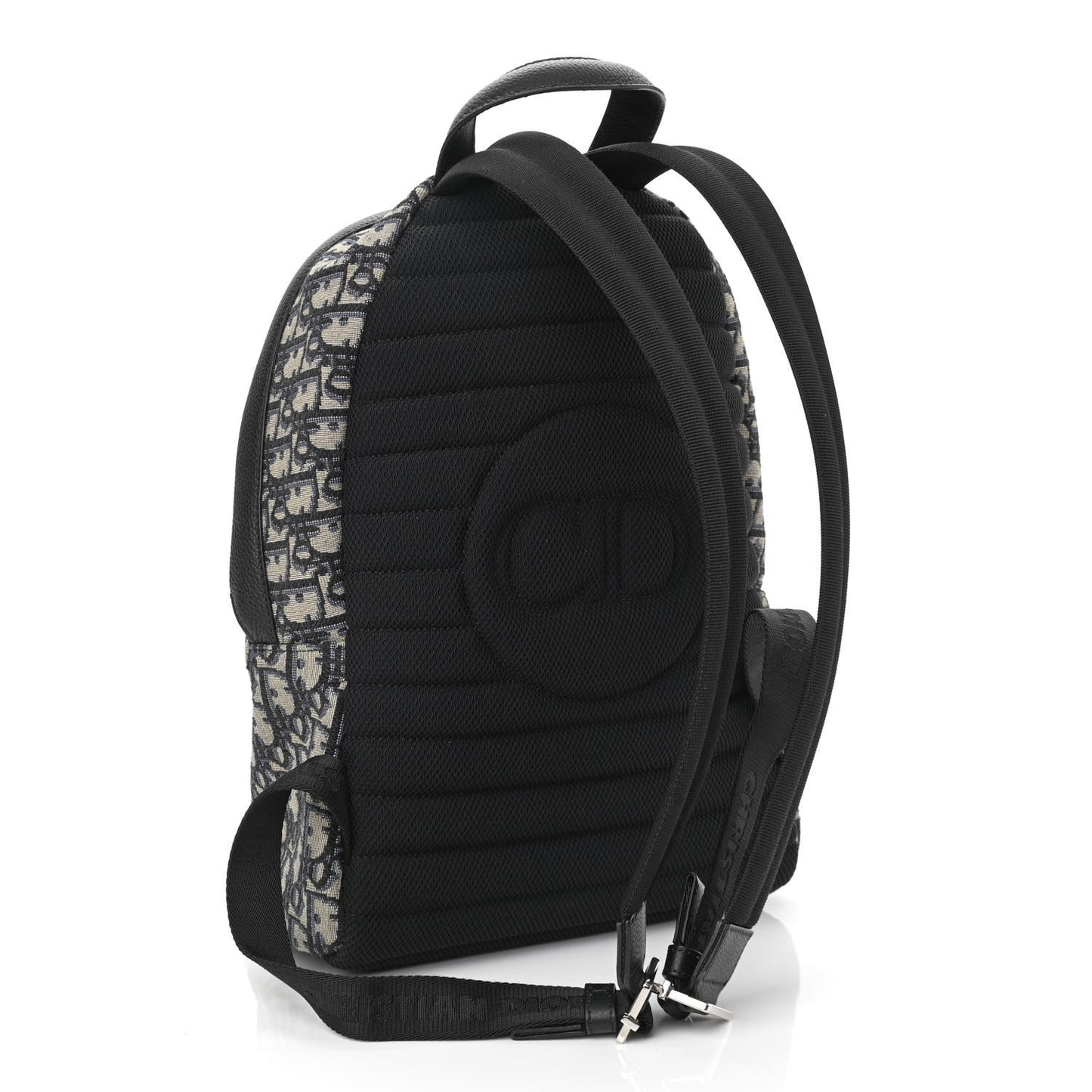 Oblique Calfskin Rider Backpack Beige Black