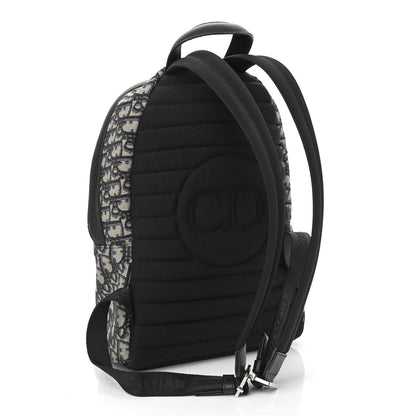 Christian Dior Oblique Calfskin Rider Backpack Beige Black 3 of 11