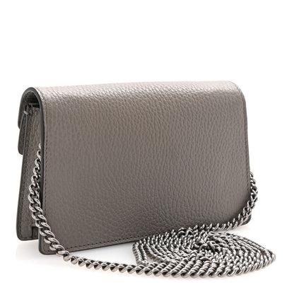 Gucci Dollar Calfskin Crystal Super Mini Dionysus Shoulder Bag Dusty Grey Black Diamond 3 of 9