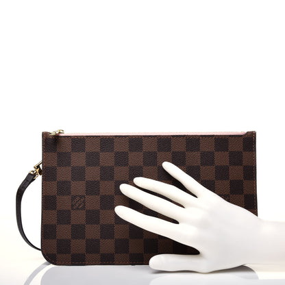 Louis Vuitton Damier Ebene Neverfull MM GM Pochette Rose Ballerine 2 of 10