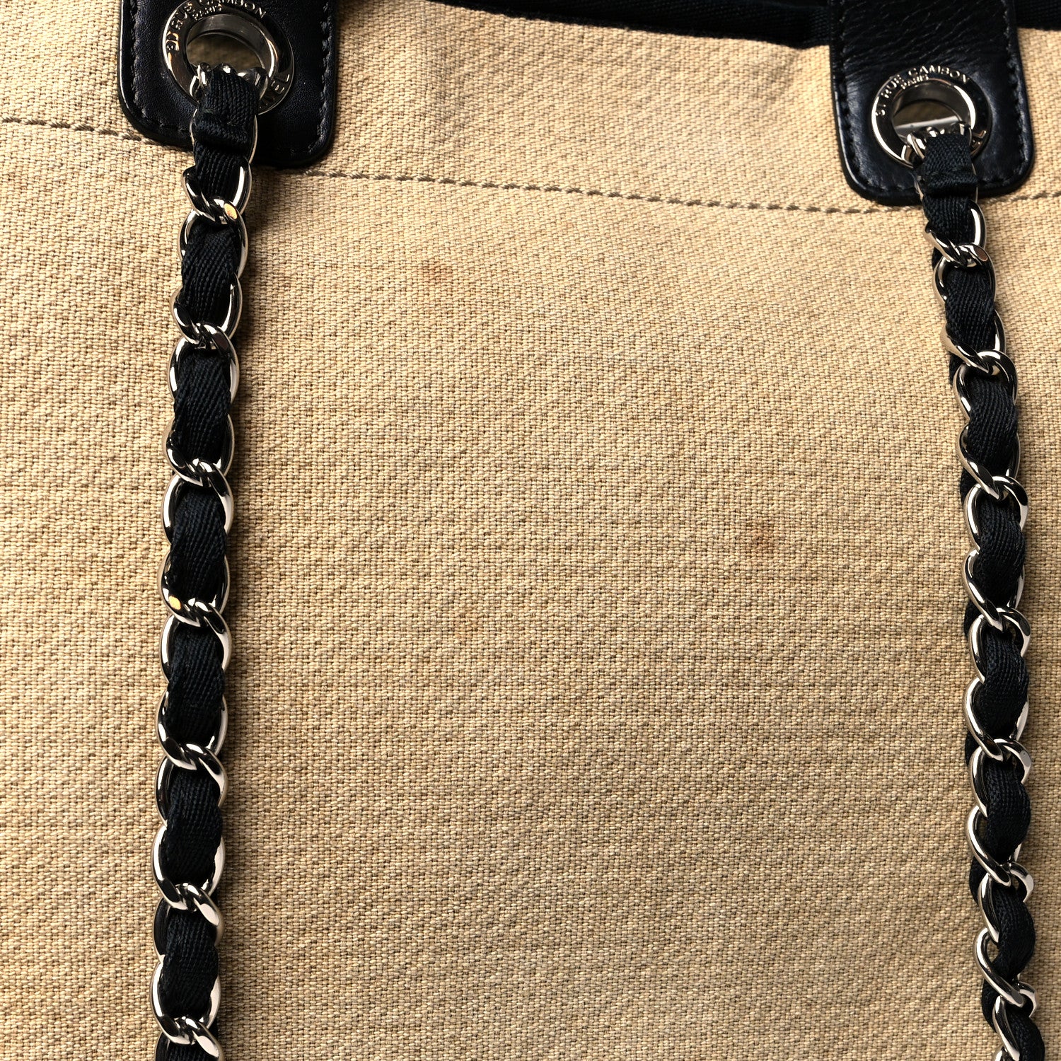 Chanel Canvas Medium Deauville Tote Beige Black 13 of 13
